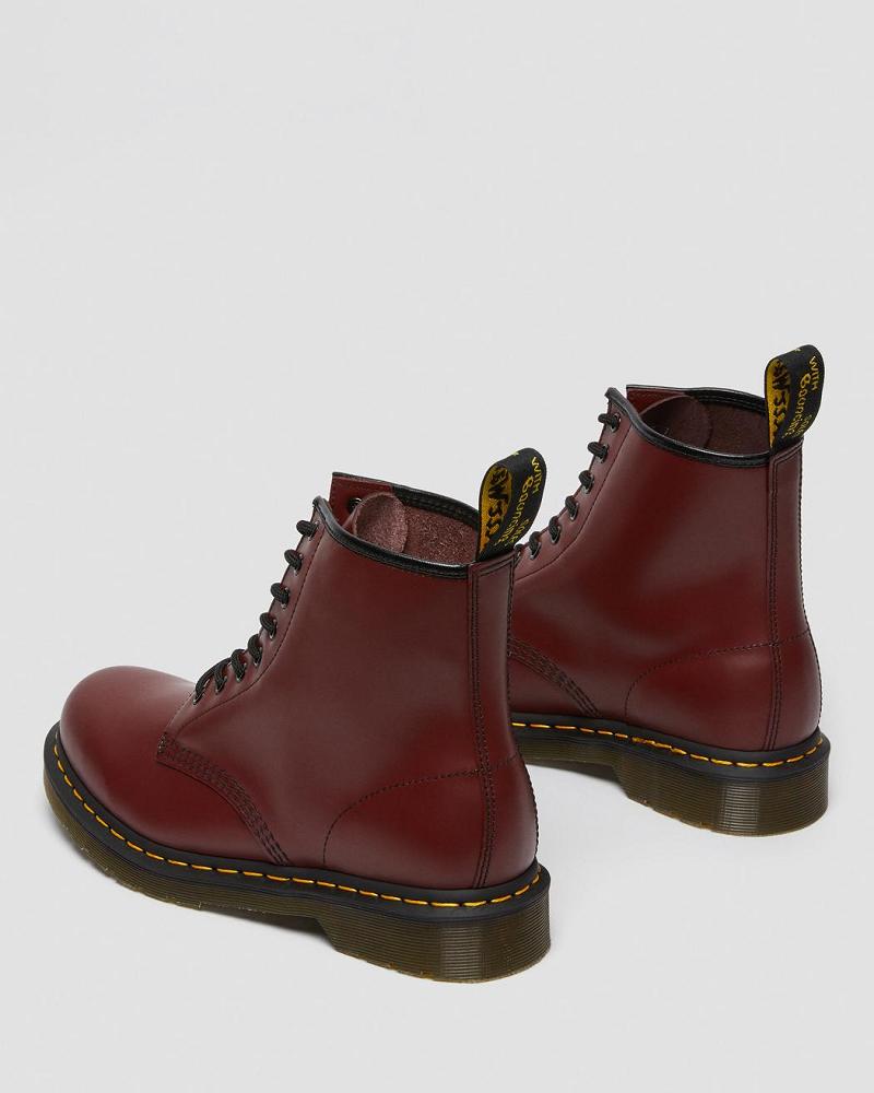 Dr Martens 1460 Smooth Leren Veterlaarzen Heren Roze Rood | NL 276VRW